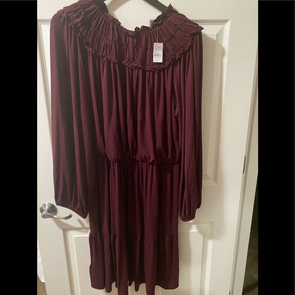 Ann Taylor size 16 dark red dress flowy, lightweight and comfy.